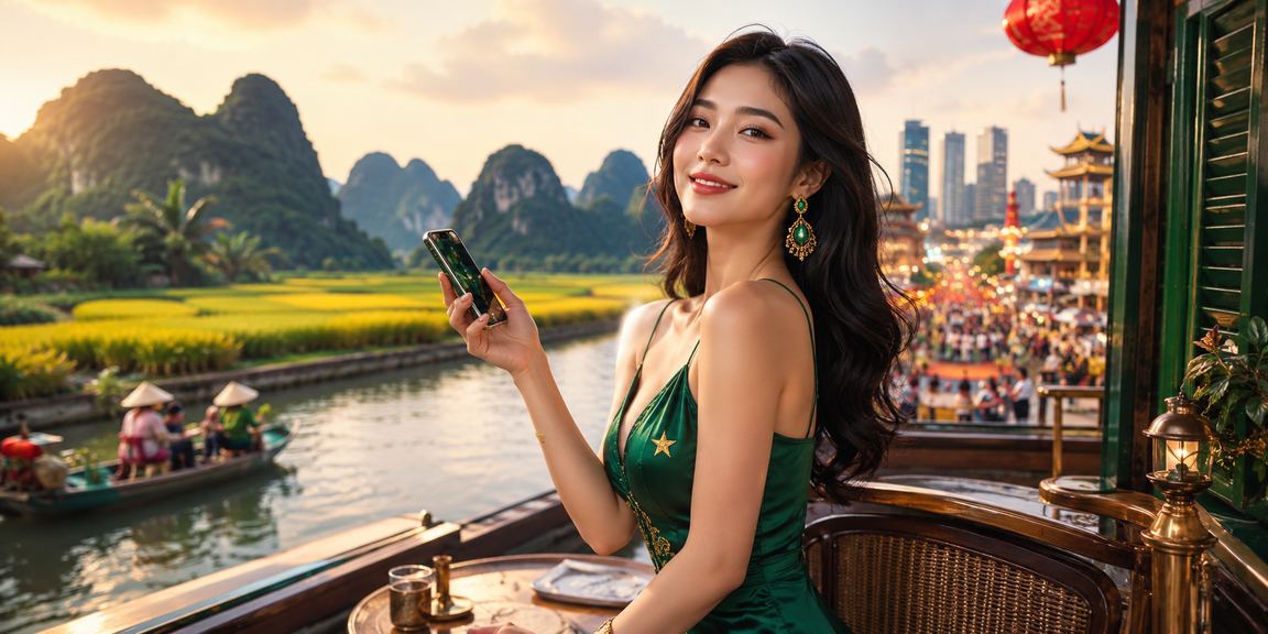 Người dùng Việt Nam xem lại điều khoản pg1 trên điện thoại tại quán cà phê Ninh Bình